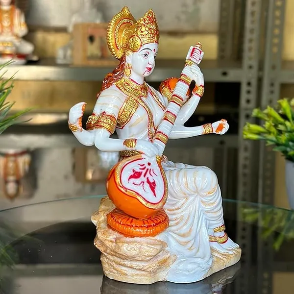 Handicraft_Saraswati_Maa_Murti_For_Pooja_Room_Home_Office_Goddess_Saraswati_Figurines_Sculpture_Idol_6_X_3_5_Inch_Beige