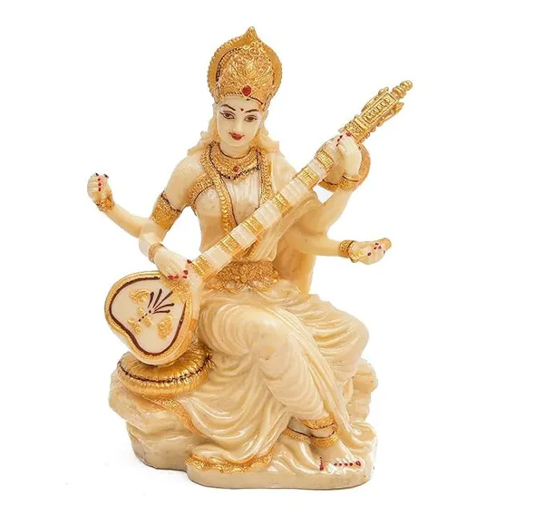Polyresin_Saraswati_Maa_Murti_Statue_For_Pooja_Room_Home_Office_Decor_Goddess_Saraswati_Figurines_Sculpture_Idol_7X4_Inch