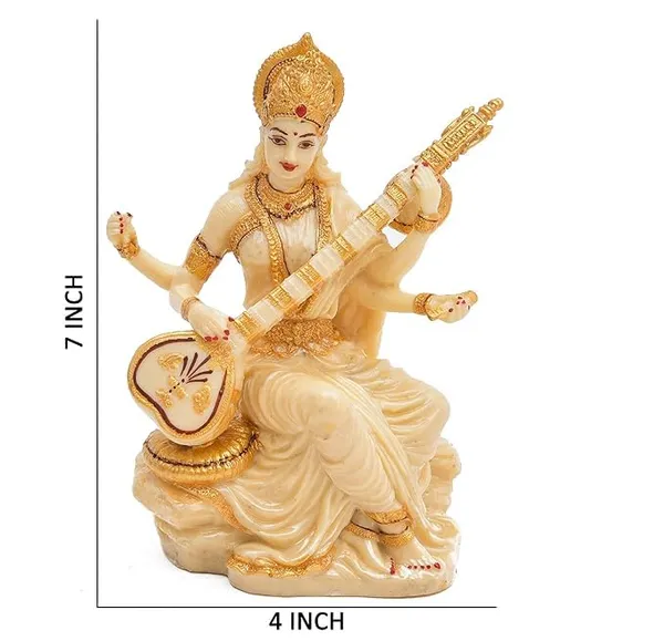 Polyresin_Saraswati_Maa_Murti_Statue_For_Pooja_Room_Home_Office_Decor_Goddess_Saraswati_Figurines_Sculpture_Idol_7X4_Inch