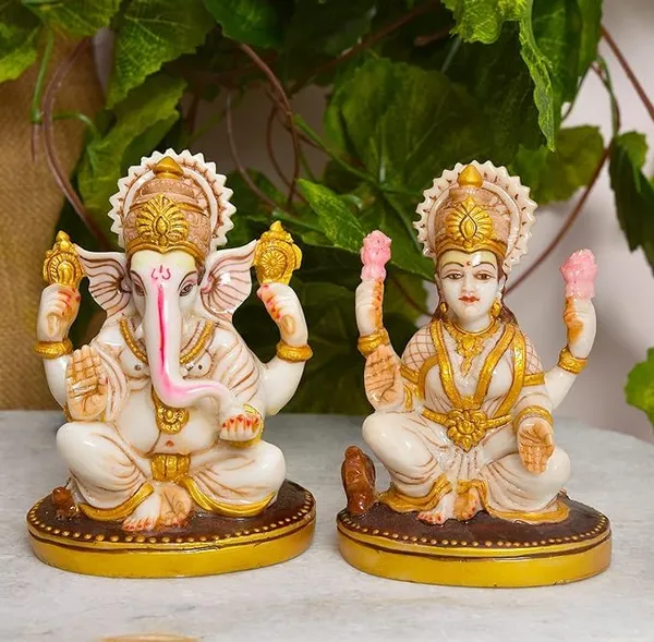 Polyresin_Ganesh_Ji_Laxmi_Ji_Idol_Murti_For_Pooja_Room_Laxmi_Ganesh_Murti_For_Home_Temple_Pooja_Room_Decoration_Figurine_Sculpture_Size_4_X3_Inch