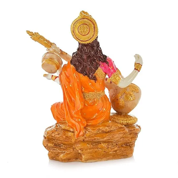 Polyresin_Saraswati_Idol_Statue_Saraswati_Maa_Figurine_Sclupture_Showpiece_For_Home_Office_Decor_Size_6X3_Inch_Yellow