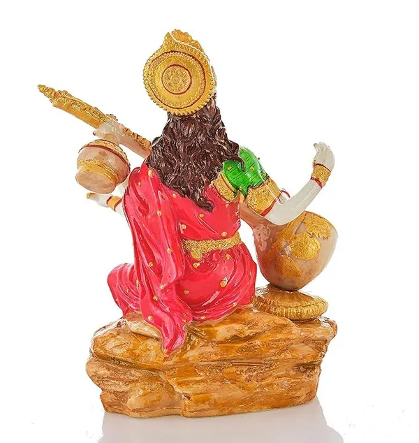 Polyresin_Saraswati_Idol_Statue_Saraswati_Maa_Figurine_Sclupture_Showpiece_For_Home_Office_Decor_Size_6X3_Inch_Pink