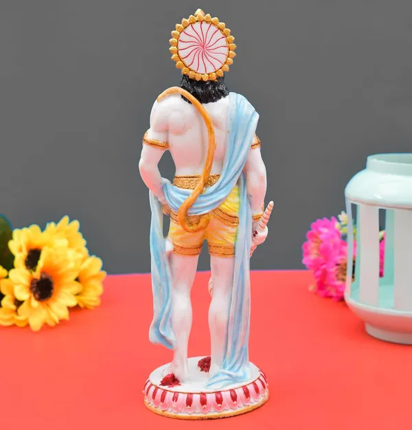 Polyresin_Lord_Hanuman_Ji_Idol_Bajrangbali_In_Standing_Position_With_Gada_Balaji_Ji_Ki_Murti_For_Home_Car_Dashboard_Office_Temple_Pooja_Decor_Figurine_Showpiece_Size_10_X_3_5_Inch