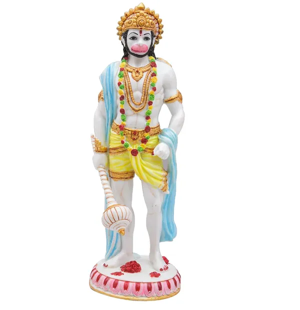 Polyresin_Lord_Hanuman_Ji_Idol_Bajrangbali_In_Standing_Position_With_Gada_Balaji_Ji_Ki_Murti_For_Home_Car_Dashboard_Office_Temple_Pooja_Decor_Figurine_Showpiece_Size_10_X_3_5_Inch