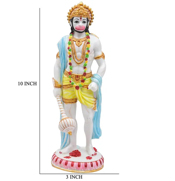 Polyresin_Lord_Hanuman_Ji_Idol_Bajrangbali_In_Standing_Position_With_Gada_Balaji_Ji_Ki_Murti_For_Home_Car_Dashboard_Office_Temple_Pooja_Decor_Figurine_Showpiece_Size_10_X_3_5_Inch