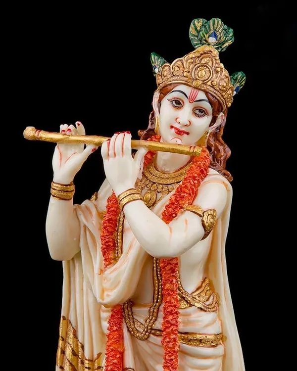 Krishna_Adventure_Statue_Hindu_God_Of_Love_And_Divine_Joy_Sculpture_In_Premium_White_Marble_Finish_10_Inch_Collectible_Figurine_10_Inch