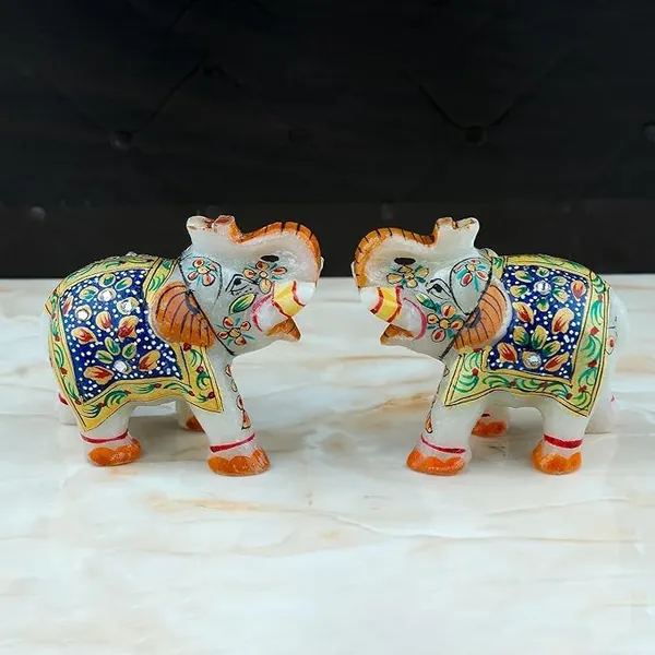 Handicraft_Exclusive_Pure_White_Marble_Elephant_Smooth_Finish_And_Perfect_Carving_Home_Decor_Auspicious_Gift_For_Housewarming_Welcome_Set_Of_2_3_Inch_Blue