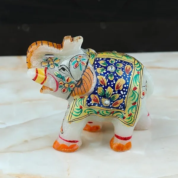 Handicraft_Exclusive_Pure_White_Marble_Elephant_Smooth_Finish_And_Perfect_Carving_Home_Decor_Auspicious_Gift_For_Housewarming_Welcome_Set_Of_2_3_Inch_Blue