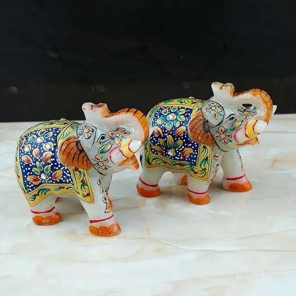 Handicraft_Exclusive_Pure_White_Marble_Elephant_Smooth_Finish_And_Perfect_Carving_Home_Decor_Auspicious_Gift_For_Housewarming_Welcome_Set_Of_2_3_Inch_Blue