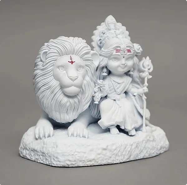 Baal_Durga_Maa_With_Lion_Devi_Durga_Idol_Navratri_Mata_Rani_Car_Dashboard_Idol_Gold_White_Black