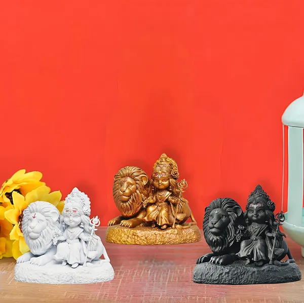 Baal_Durga_Maa_With_Lion_Devi_Durga_Idol_Navratri_Mata_Rani_Car_Dashboard_Idol_Gold_White_Black