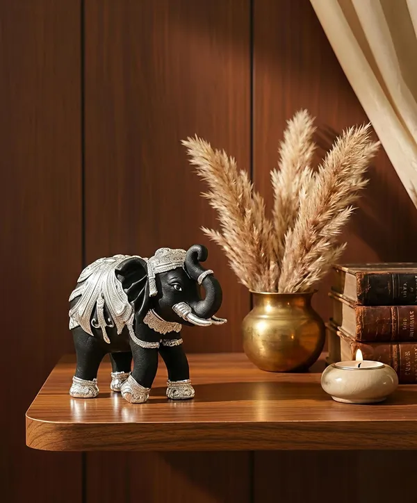 Premium_Royal_Black_And_Silver_Polyresin_Elephant_Figurine_3X3_Inches_Decorative_Elephant_Statue_For_Home_Decor_Office_Gifting