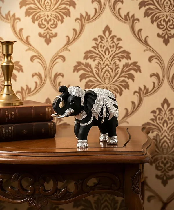 Premium_Royal_Black_And_Silver_Polyresin_Elephant_Figurine_3X3_Inches_Decorative_Elephant_Statue_For_Home_Decor_Office_Gifting