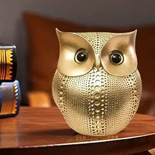 Golden_Owl_Showpiece_–_Handcrafted_Modern_Resin_Art_Figurine_for_Home_Décor,_Lucky_Owl_Decorative_Statue,_Elegant_Gift_&_Living_Room_Accent_(1_Piece,_Gold_Finish)