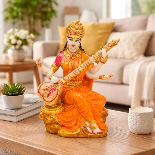 Polyresin_Saraswati_Idol_Statue_Saraswati_Maa_Figurine_Sclupture_Showpiece_For_Home_Office_Decor_Size_6X3_Inch_Yellow