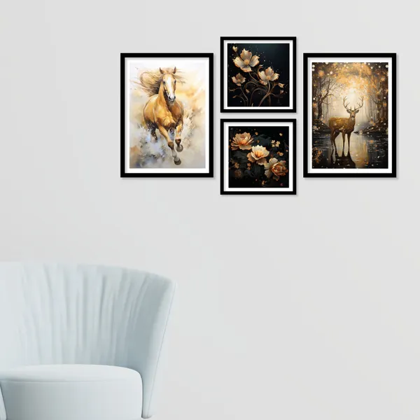 Golden_Horse_And_Swamp_Deer_Art
