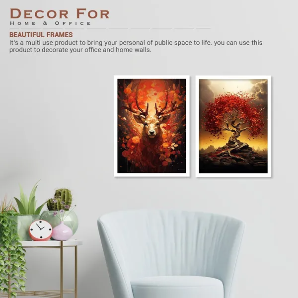 Red_Swamp_Deer_With_Tree_Wall_Art