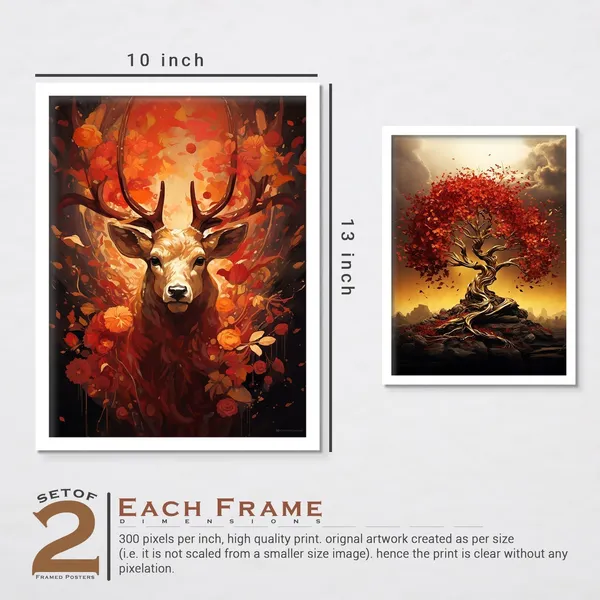 Red_Swamp_Deer_With_Tree_Wall_Art