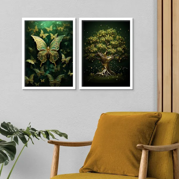 Shining_Green_Butterfly_And_Tree