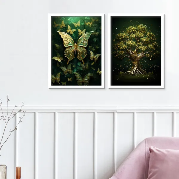 Shining_Green_Butterfly_And_Tree