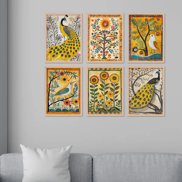 Yellow_Colour_Peacock_Wall_Art