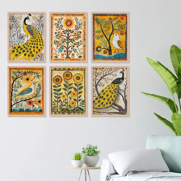 Yellow_Colour_Peacock_Wall_Art