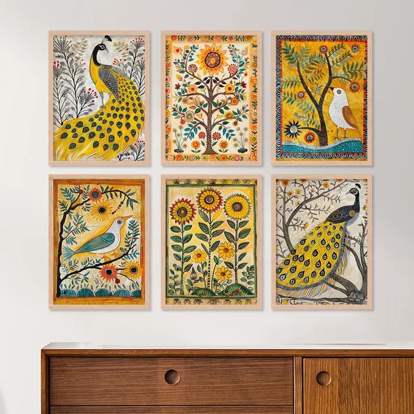Yellow_Colour_Peacock_Wall_Art