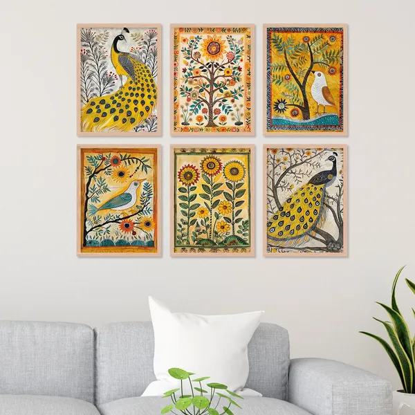 Yellow_Colour_Peacock_Wall_Art