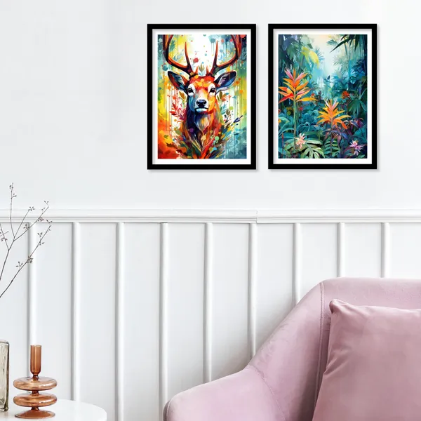 Colourful_Leaves_And_Swamp_Deer_Art