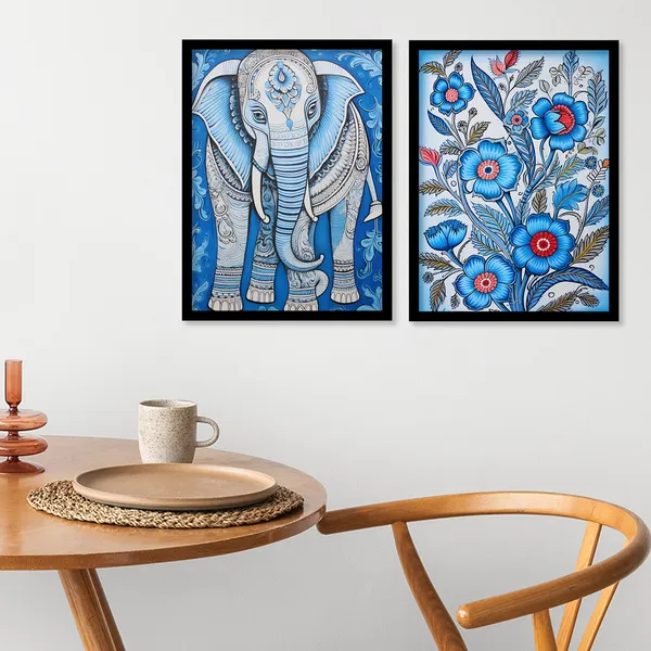 Flower_And_Elephant_Wall_Painting