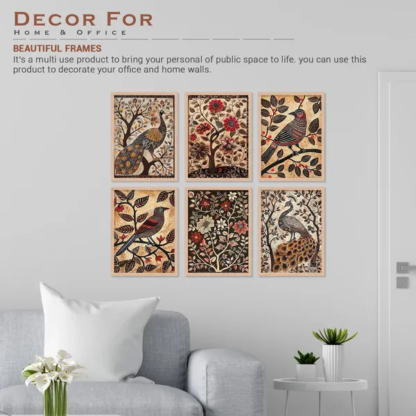 Brown_Flower_Peacock_And_Bird_Art