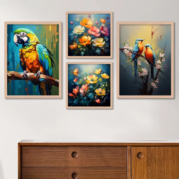 Coloured_Flower_With_Parrot