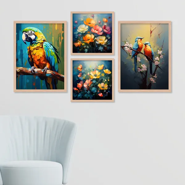 Coloured_Flower_With_Parrot
