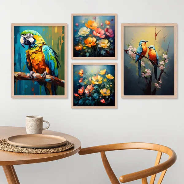 Coloured_Flower_With_Parrot