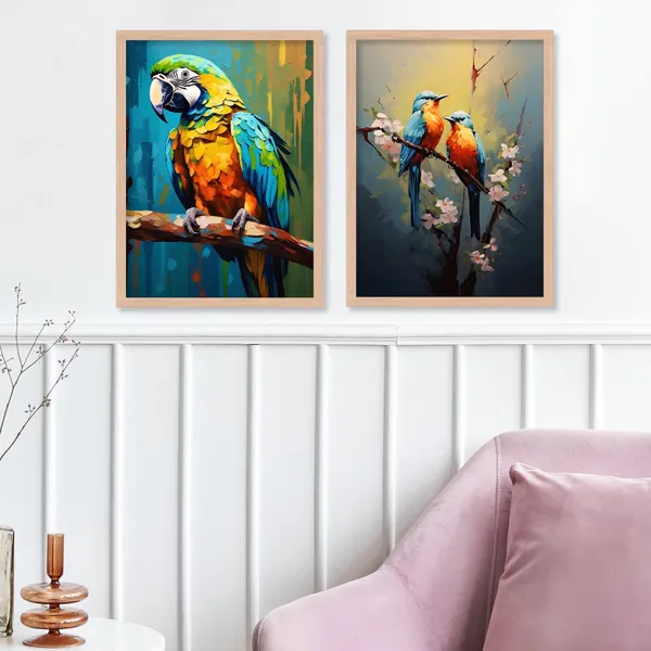 Coloured_Flower_With_Parrot