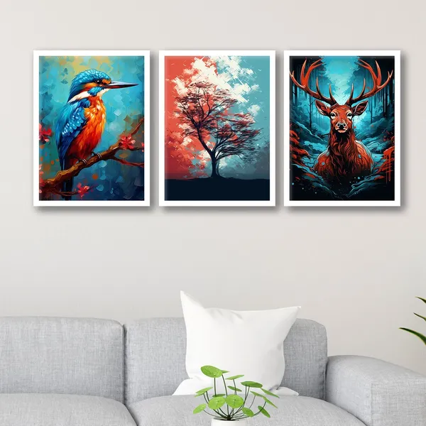 New_Bird_And_Swamp_Deer_Wall_Art