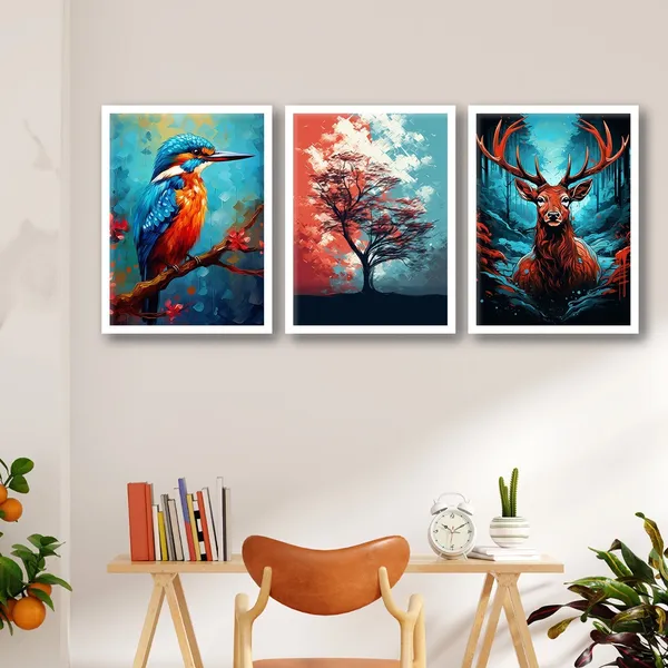 New_Bird_And_Swamp_Deer_Wall_Art