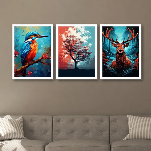 New_Bird_And_Swamp_Deer_Wall_Art