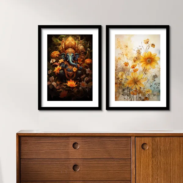 Sunflower_And_Ganesh_Ji_Art
