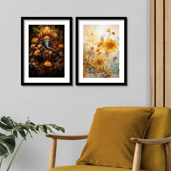 Sunflower_And_Ganesh_Ji_Art