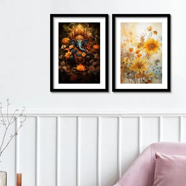 Sunflower_And_Ganesh_Ji_Art