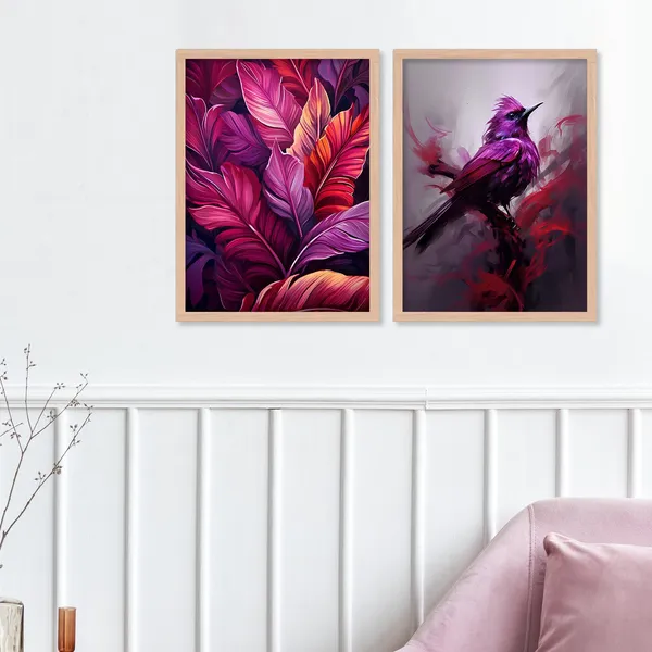 Pink_Colour_Leaves_Art