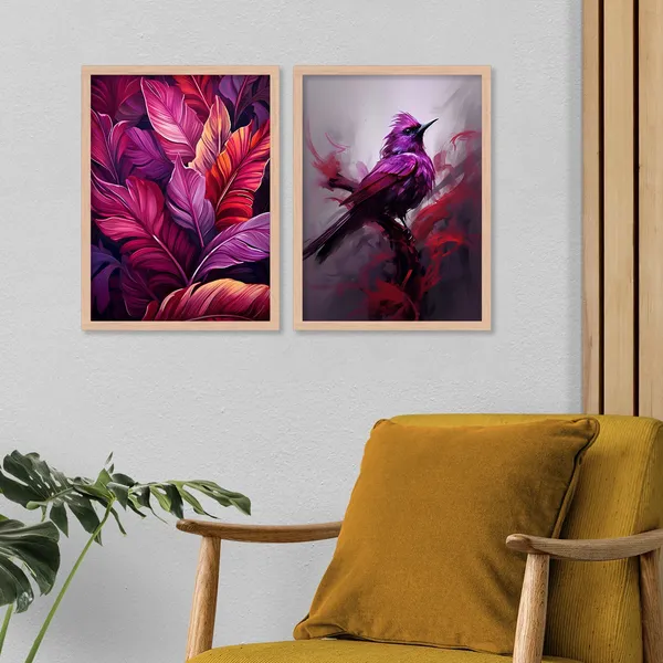 Pink_Colour_Leaves_Art