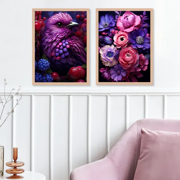 Purple_Flower_And_Bird