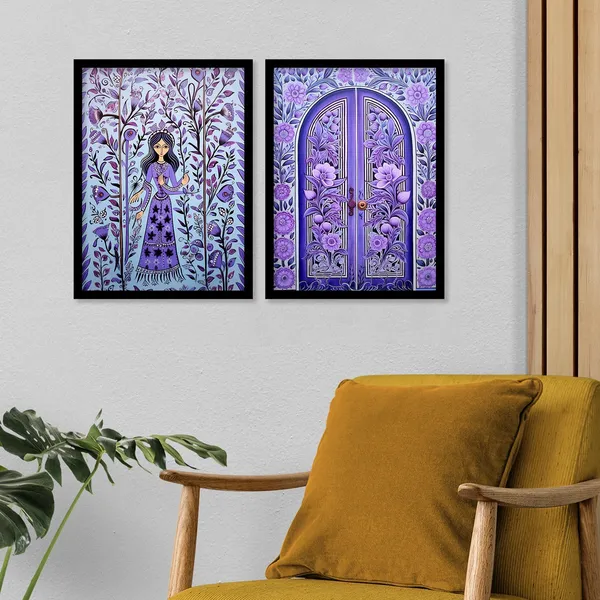 Flower_Printed_Door_Madhubani_Framed_Wall_Painting