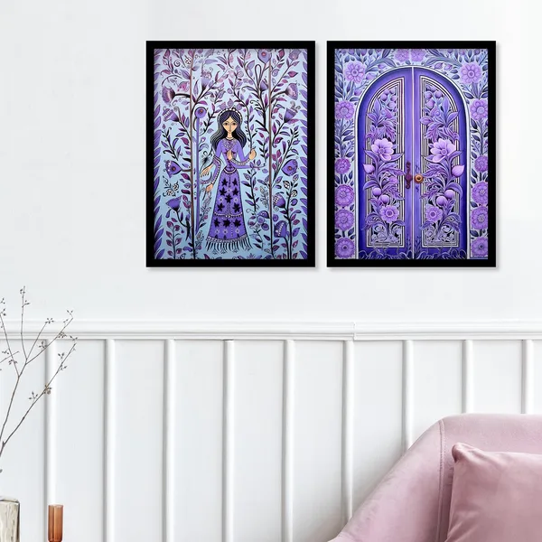 Flower_Printed_Door_Madhubani_Framed_Wall_Painting