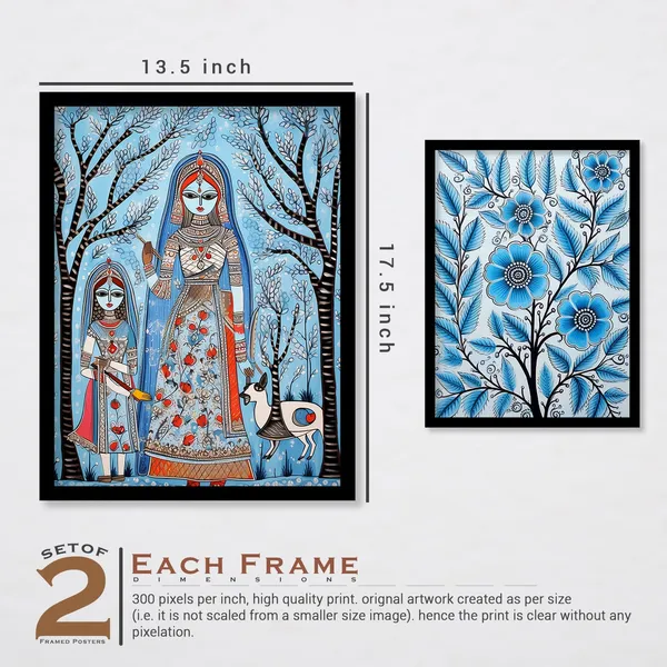 Flower_Printed_Madhubani_Framed_Wall_Painting