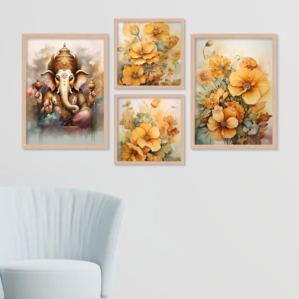 Ganpati_Bappa_Golden_Flower_Art