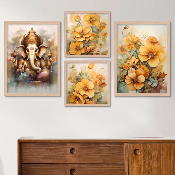 Ganpati_Bappa_Golden_Flower_Art