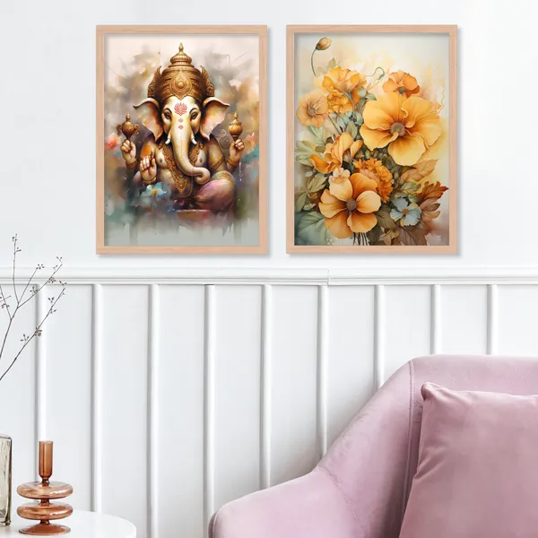 Ganpati_Bappa_Golden_Flower_Art
